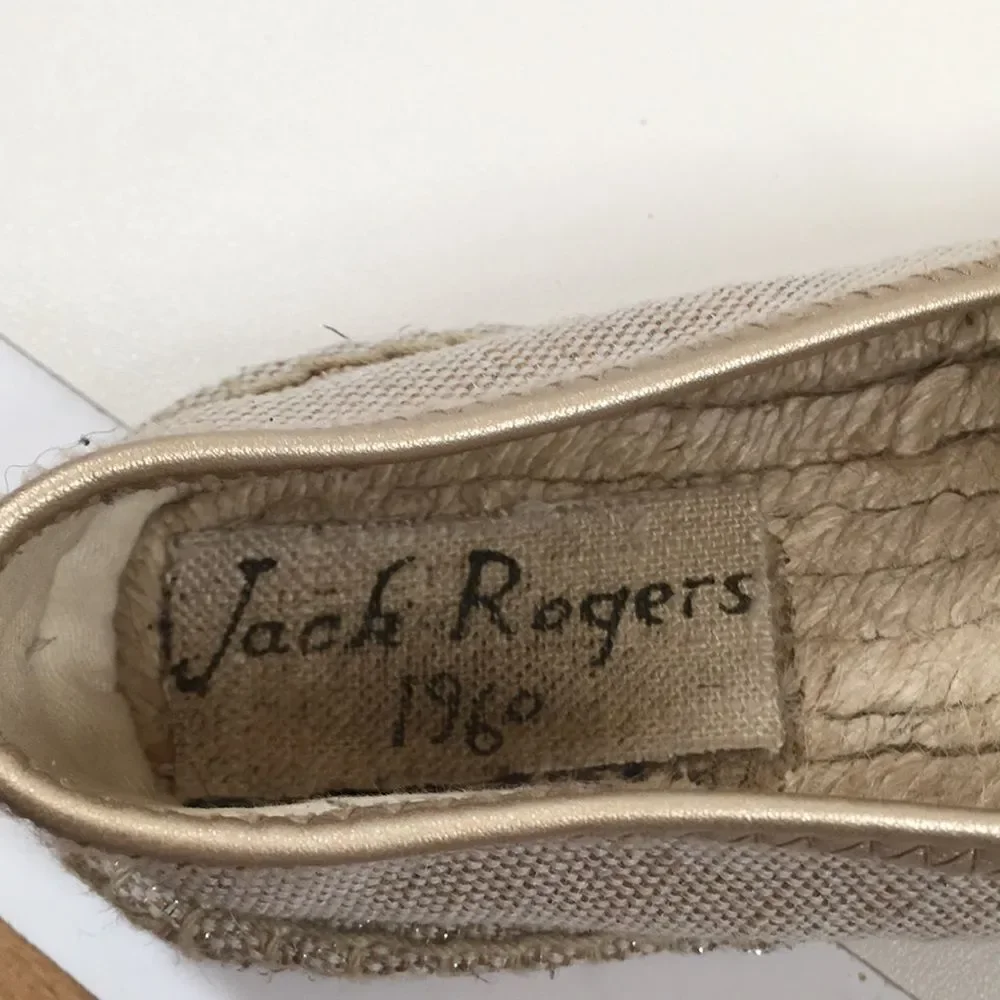 Jack Rogers Palmer Canvas Espadrilles Metallic Size 8